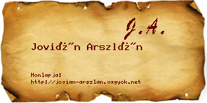 Jovián Arszlán névjegykártya