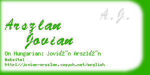 arszlan jovian business card